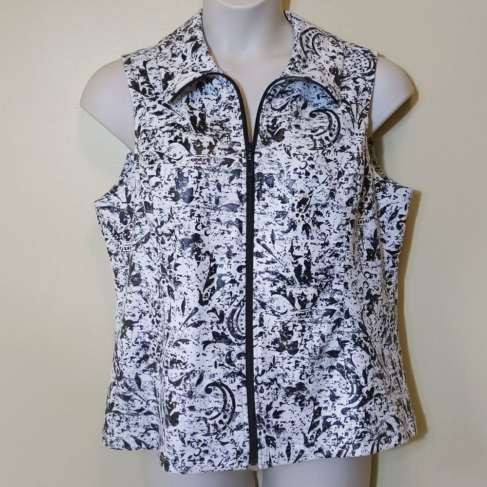 Chico's Weekends Zip Front Outerwear Vest Jacket Fall Winter Staple‎
